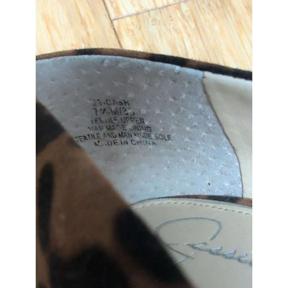 Jessica Simpson Cash Leopard Print Wedge Pumps - Brown/Black Size 7.5M
